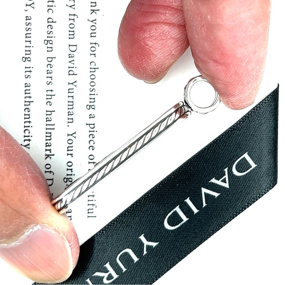 DAVID YURMAN Tiger Eye Exotic Stone Mens Women Dog Tag Amulet Streamline Pendant - Picture 5 of 6